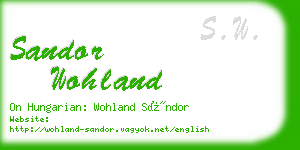 sandor wohland business card